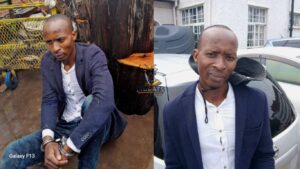 Suspected fraudster Romeo Madododo (34) is pictured in police custody after being arrested by City of Harare municipal police