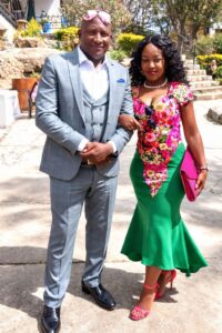 Evans and Eve Kujie Kujinga shortly after their marriage