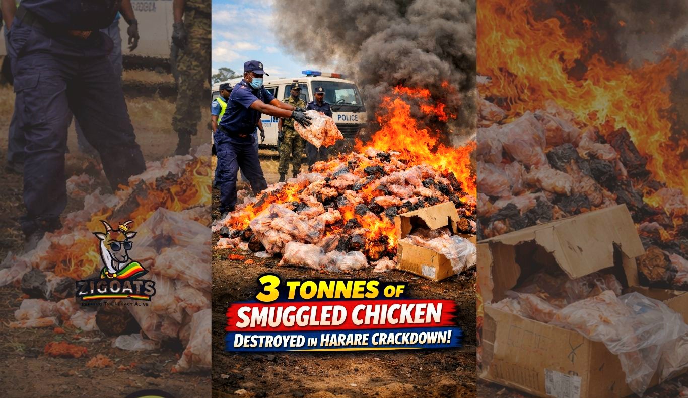 ZRP Destroys 3 Tonnes Of Smuggled Chicken In Harare Crackdown