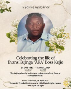 Boss Kujie Evans Kujinga husband to Evelyn Eve Kujinga was buried at night