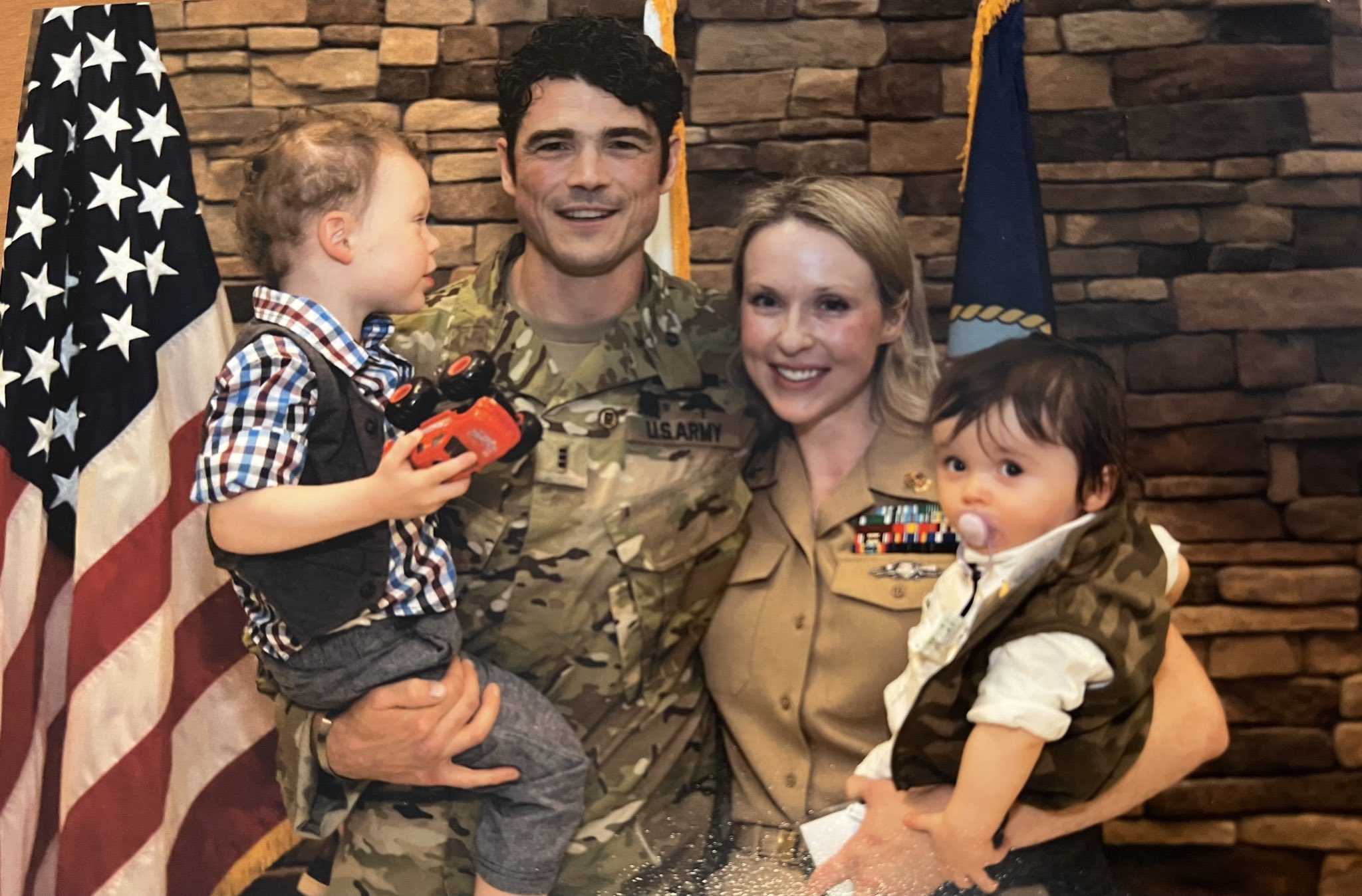 US Counterterrorism Chief Joe Kent Resigns Citing Unjustified War On Iran. He poses for a photo with his late wife Shannon Mary Kent and his two sons.