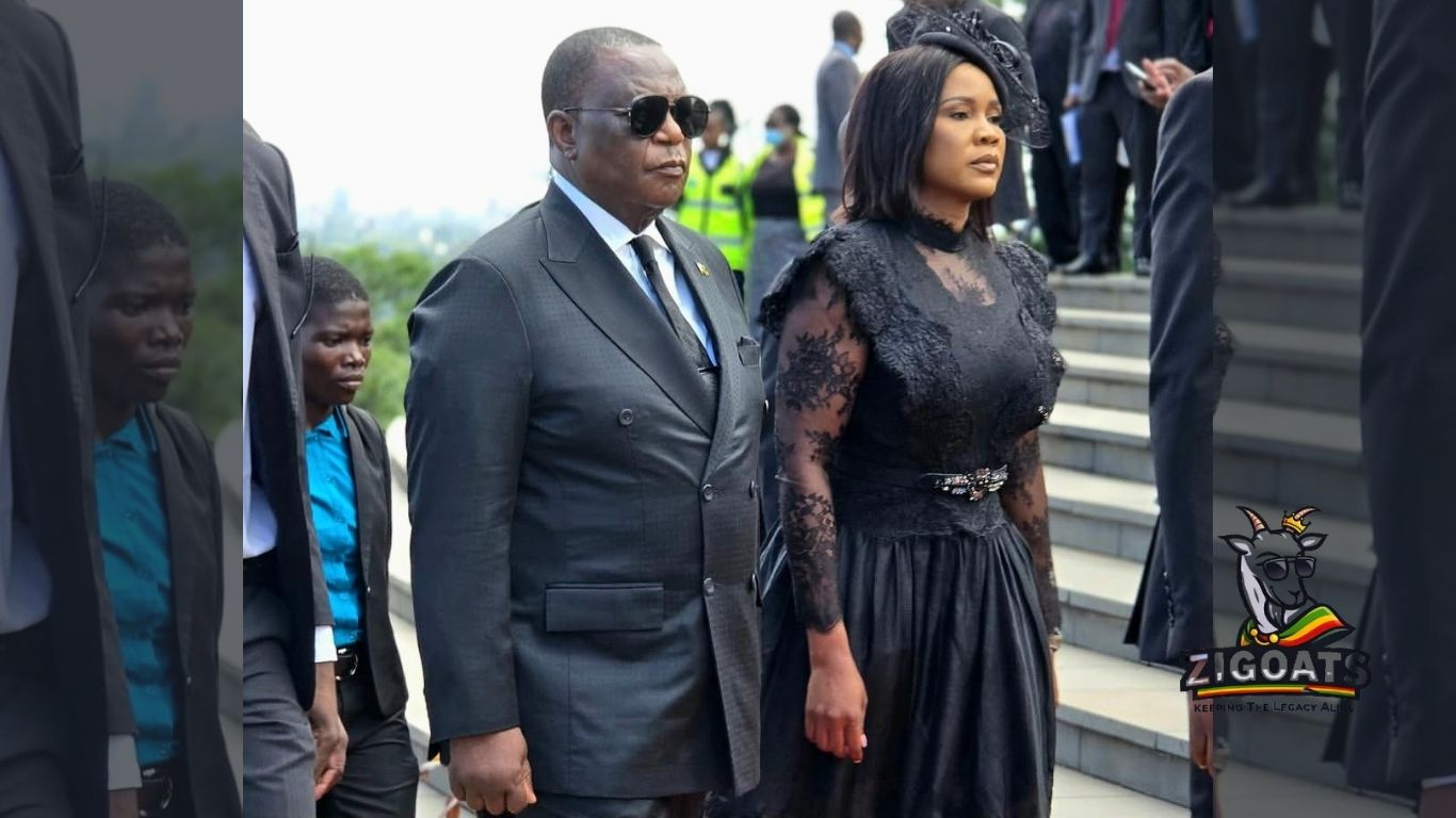 Former commander of the Zimbabwe National Army (ZNA) Vice president Constantino Chiwenga and his wife Miniyothabo Baloyi arriving at an event when he was Acting President