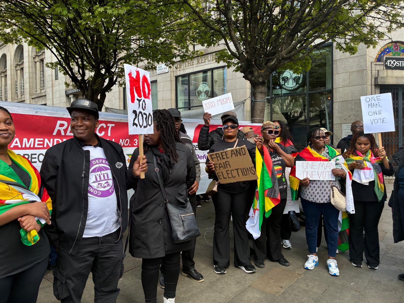 Zimbabweans In Uk Protest As Constitution Bill Sparks Democracy Fears, Chivayo’s $10k MP Donation Raises Eyebrows