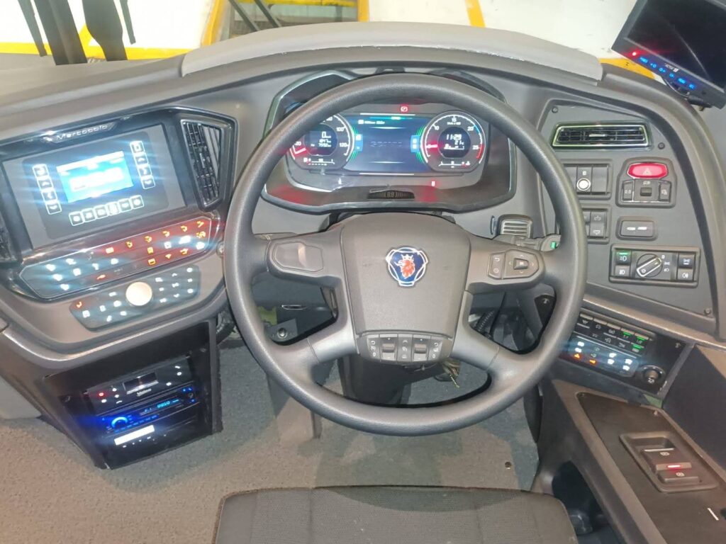 Interior of Dynamos bus bought by Wicknell Chivayo