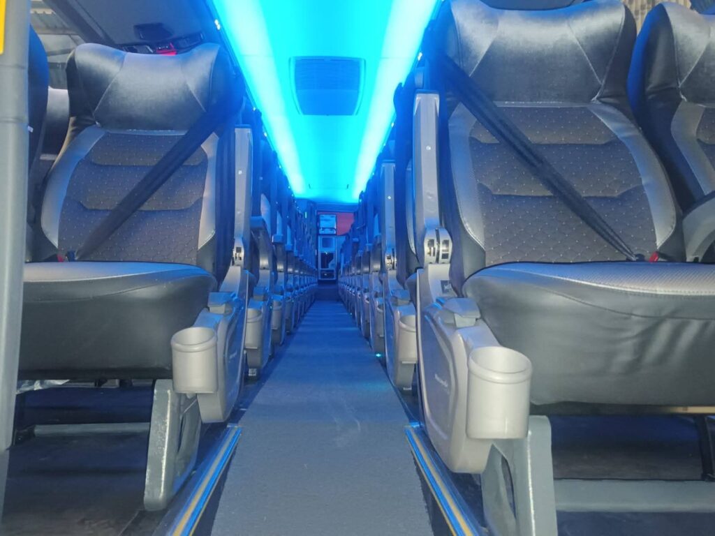 Interior of Dynamos bus bought by Wicknell Chivayo