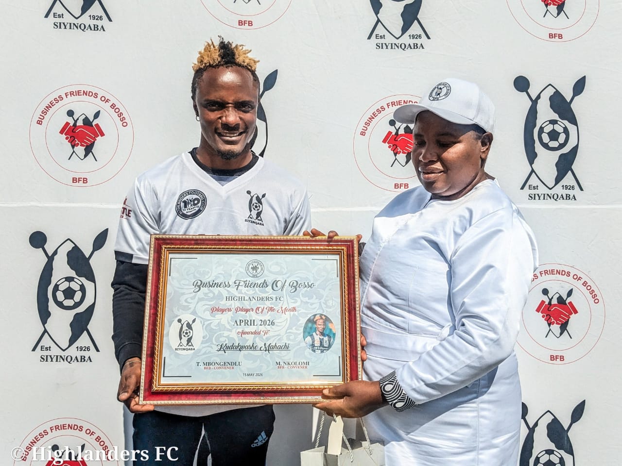 Kuda Mahachi wins the Highlanders' Players' Player of the Month award