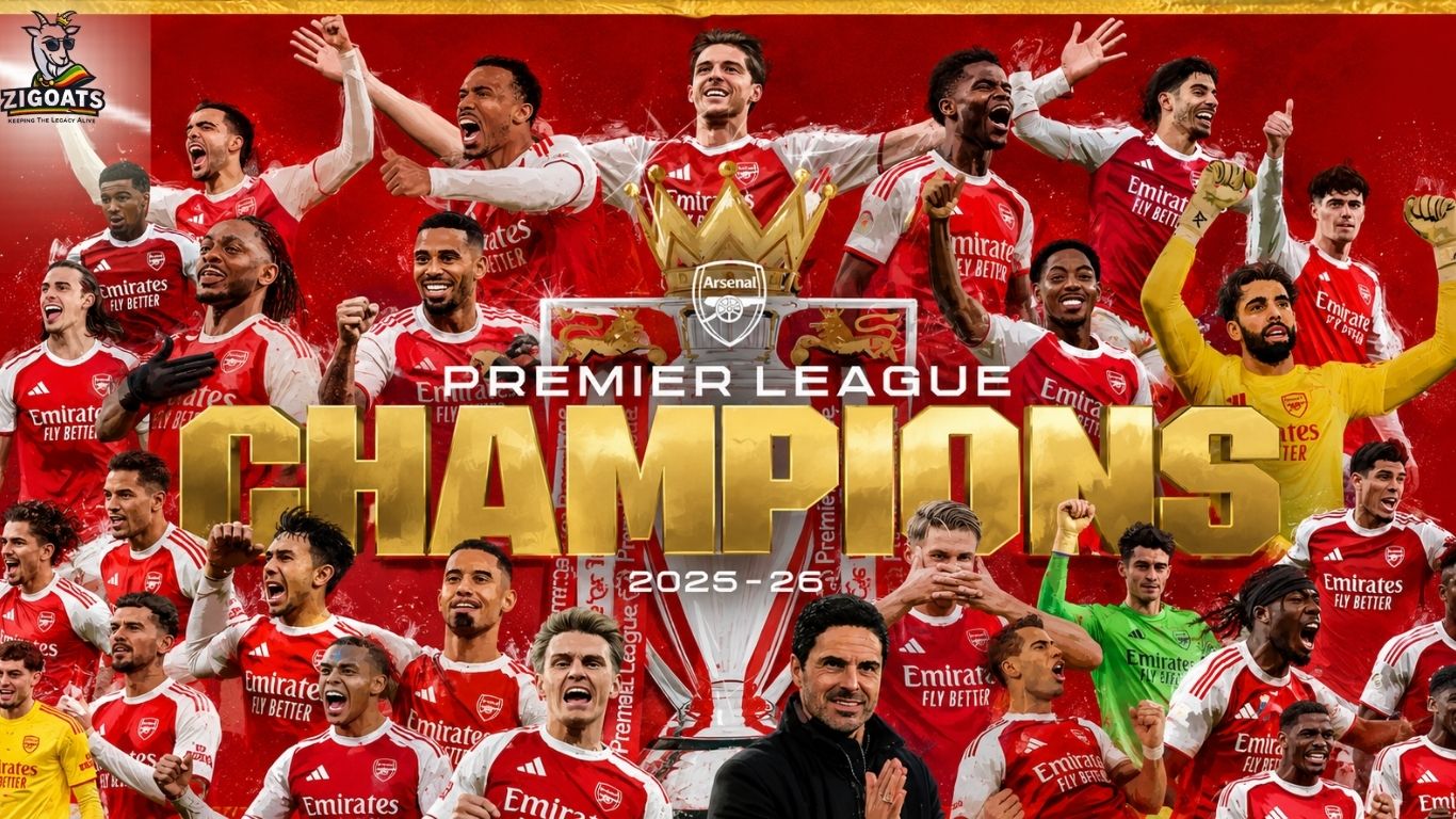 Arsenal win the 2025 - 2026 English Premier League trophy