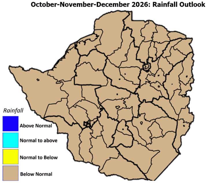 Zimbabwe weather forecast 2026-27 rainy season