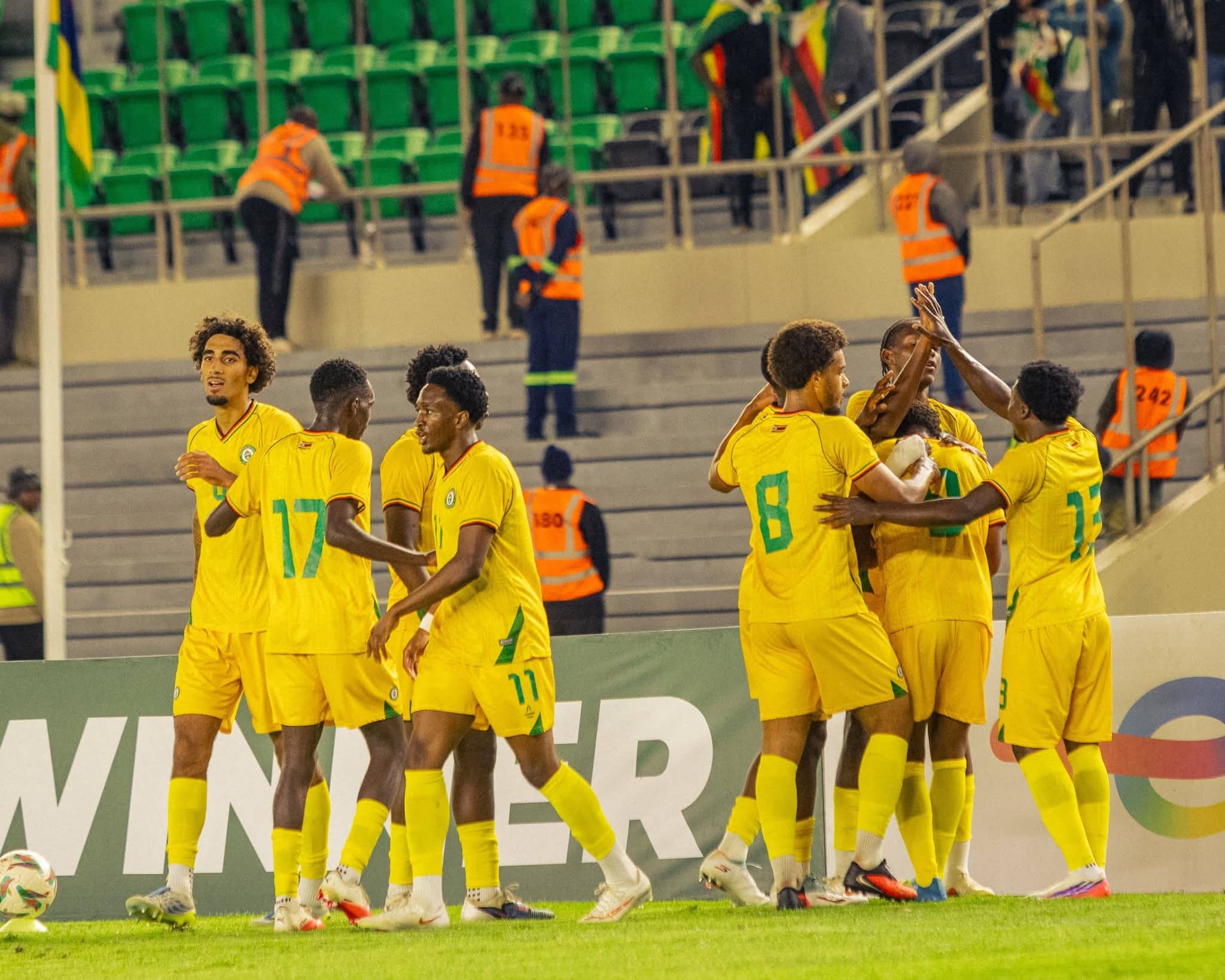 Zimbabwe Warriors U23 squad vs Mauritius at the National Sports Stadium 2026